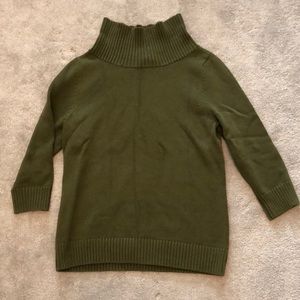 NWOT Talbots Green Ribbed Turtleneck Sweater L